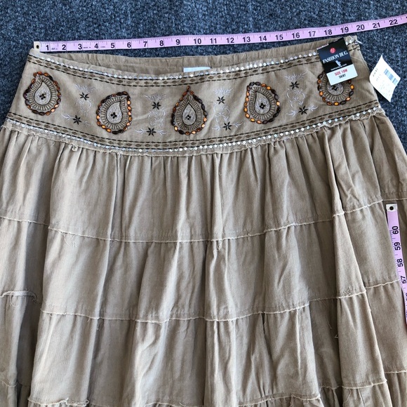 Fashion Bug corduroy tiered embroidered skirt size 18W - Picture 5 of 11